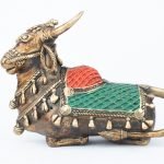 Dharohar Craft Nandi /Tribal /Dhokra/ Bastar /Brass Collectible Handicraft Art/ (green back)