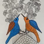 Love birds Gond painting