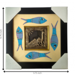 Dharohar Craft exclusive Dhokra casting wall frame with Gond painting.