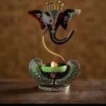 Dharohar Craft Metal Ganesh T-light candle holder