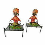 Dharohar Craft Set of 2 Handcrafted crsytal studded musicians.