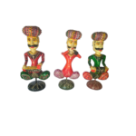 Dharohar Craft Crystal studded hand crafted Wooden Musician set of 3 (12 inch)