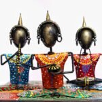 Dharohar Craft Lady Musician Table decor (Set of 3)